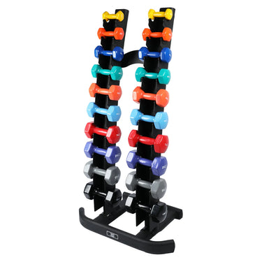 1441 Fitness Vinyl Coated Dumbbell with Rack - 1 Kg to 10 Kg